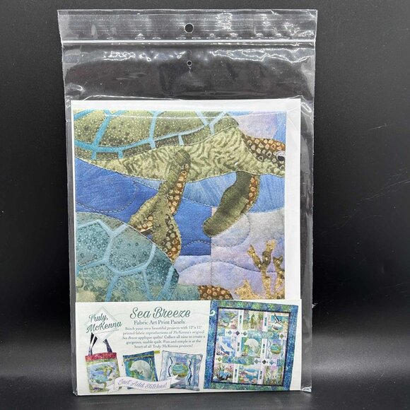 McKenna Ryan Sea Breeze “Sea Turtle” Fabric Art Print Panel Just add Stitches - Picture 1 of 4